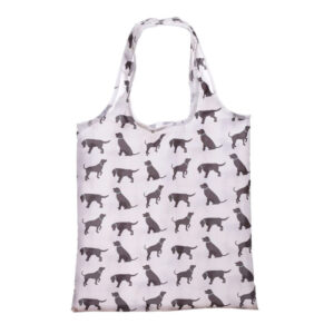 Borsa pieghevole con silhouette di cani